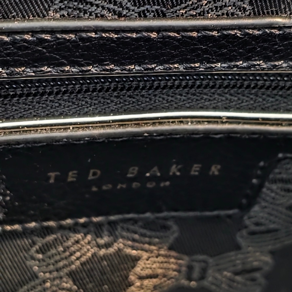 Ted Baker Alexiis Leather Tote Bag Adjustable Straps Double Zip Bow Detail - Picture 14 of 16